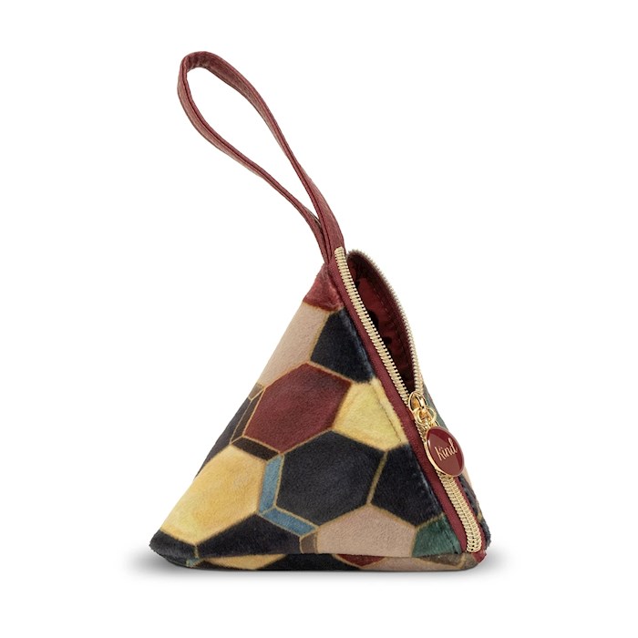 Triangle Bags-Kind-Velour w/Word Zipper Charm & Wrist Strap (6