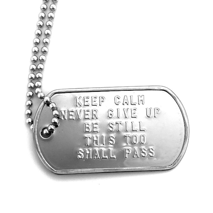 Necklace-Stainless-Keep Calm-Military Dog Tag on 30