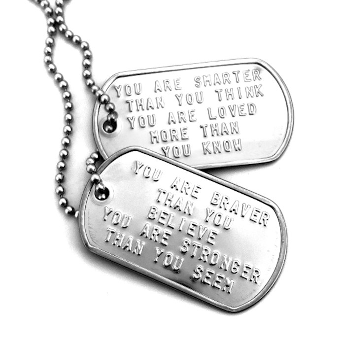 Necklace-Stainless-You Are Braver-Military Dog Tag on 30