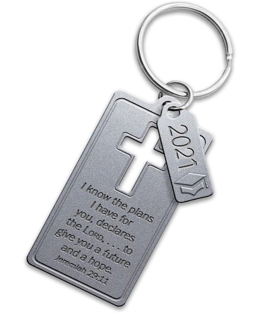 Keychain-Graduation Cross 2021 (Jeremiah 29:11 ESV) | SHOPtheWORD