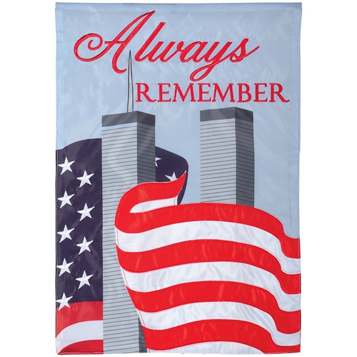 Flag-Garden-Applique-Always Remember (12.5