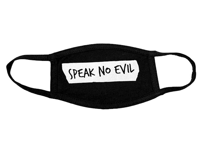 Face Mask-Speak No Evil-Black | SHOPtheWORD