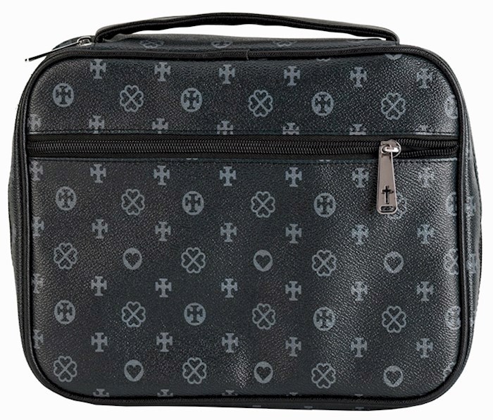 Bible Cover-Faith Collection Cross & Heart-XX Large-Black | SHOPtheWORD