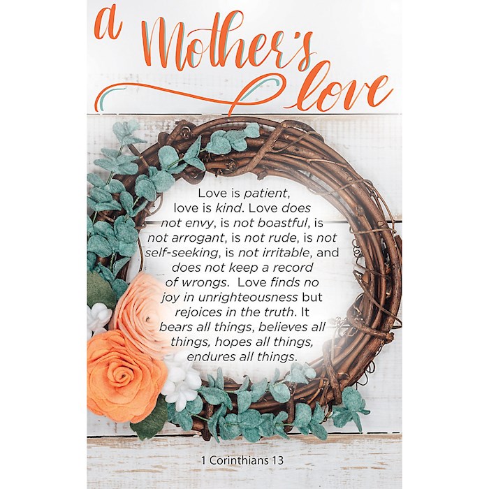Bulletin-A Mother's Love (1 Corinthians 13:4-7,CSB) (Pack Of 100) | SHOPtheWORD