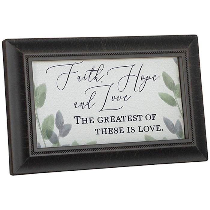 Framed Message Bar-Faith Hope And Love (4