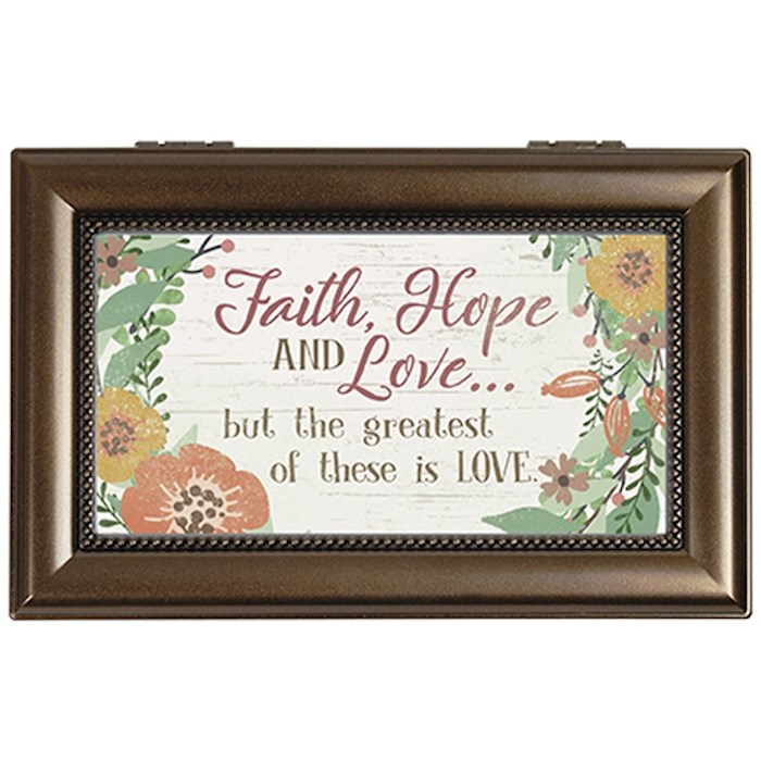 Music Box-Faith Hope And Love/Everything Is Beautiful (6 x 4 x 2.5) | SHOPtheWORD