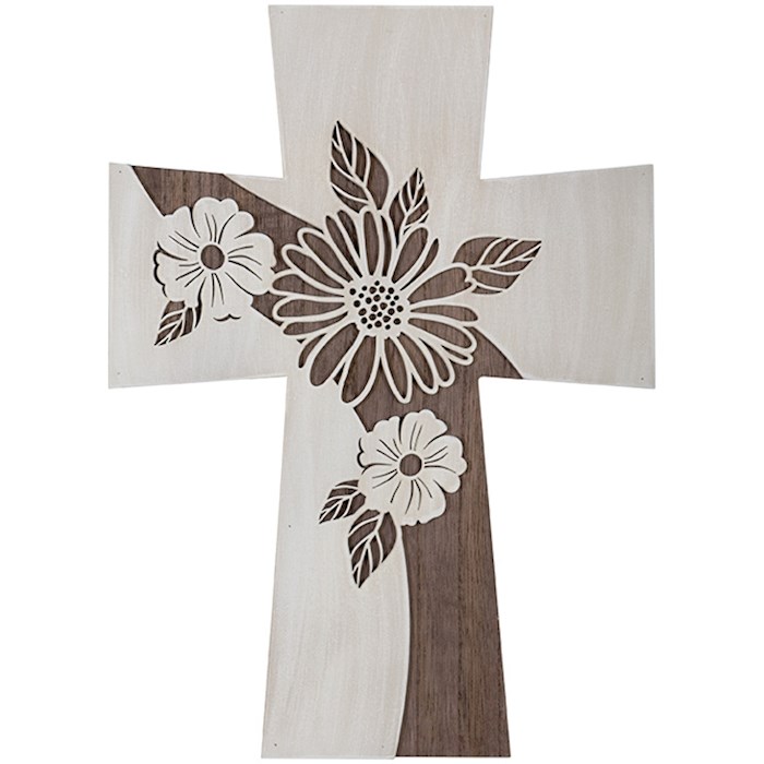 Wall Cross-Two-Tone Flowers (14