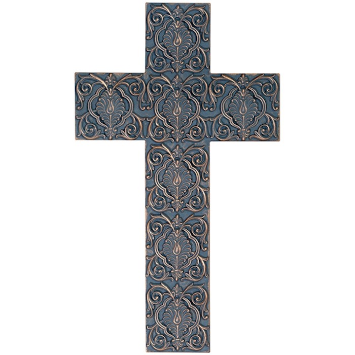 Wall Cross-Classic Blue & Copper (13