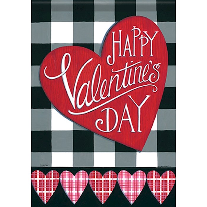 Flag-Garden-Durasoft-Buffalo Plaid Valentine (12.5