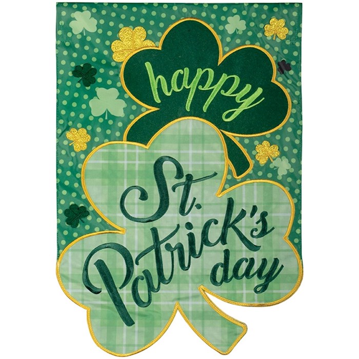 Flag-Garden-Applique-Patterned Shamrocks (12.5