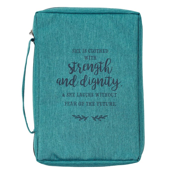 Bible Cover-Value-Strength & Dignity-Medium-Teal | SHOPtheWORD