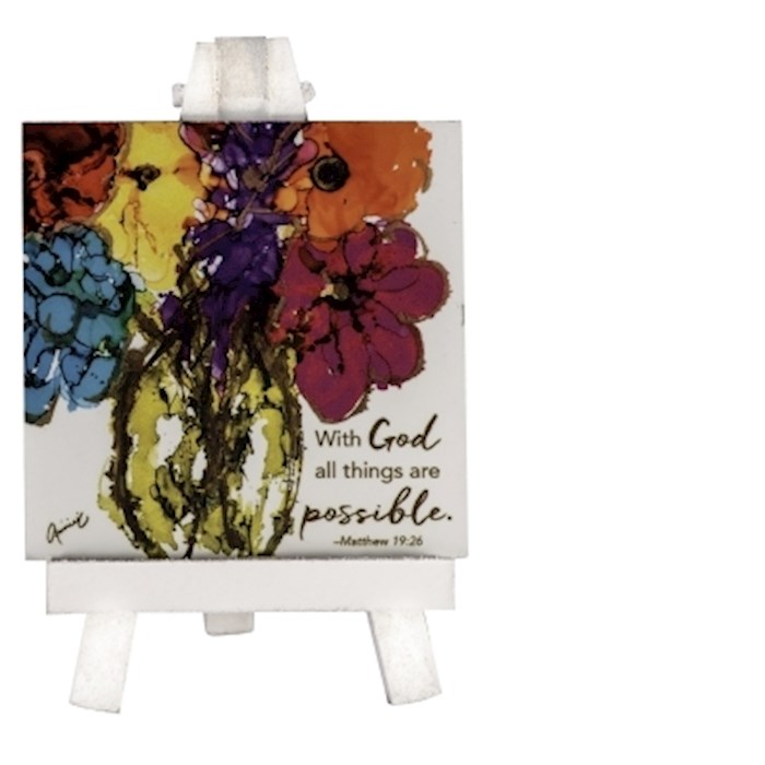 Mini Plaque On Easel-With God All Things Are Possible | SHOPtheWORD