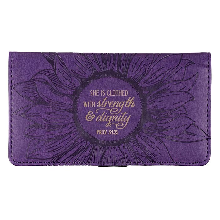 Checkbook Cover Strength & Dignity Purple Prov. 31:25 | SHOPtheWORD
