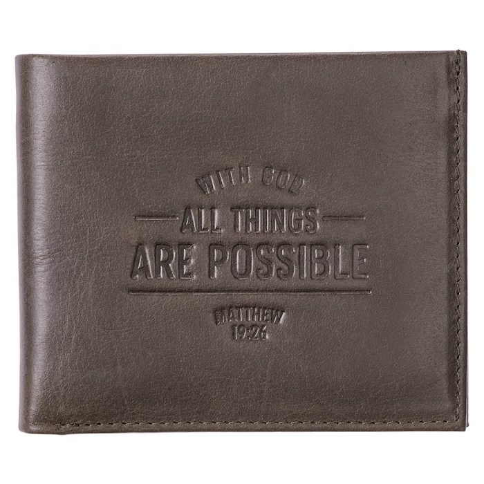 Wallet Leather With God All Things Are Possible Matt. 19:26 | SHOPtheWORD