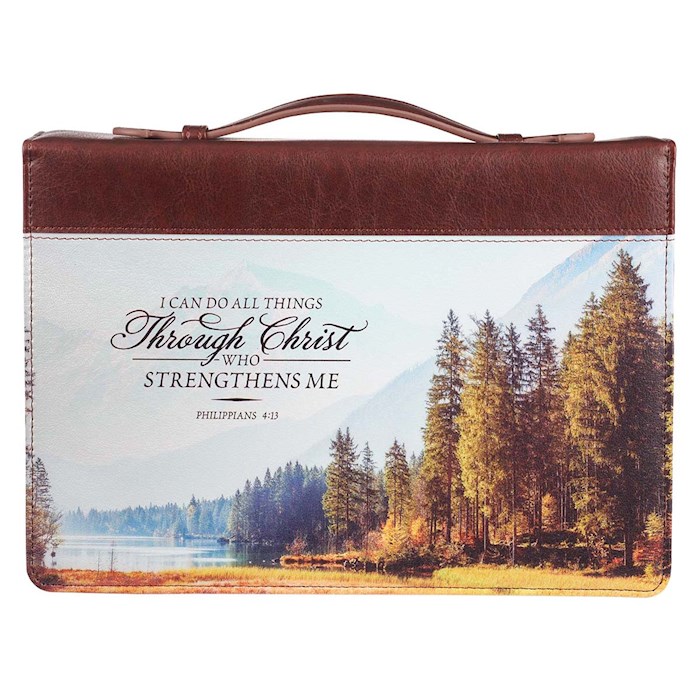 Bible Cover LG Brown I Can Do All things Scene Phil 4:13 | SHOPtheWORD