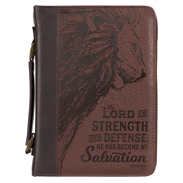 Bible Cover LG Brown Lord is My Strength Exodus 15:2 | SHOPtheWORD
