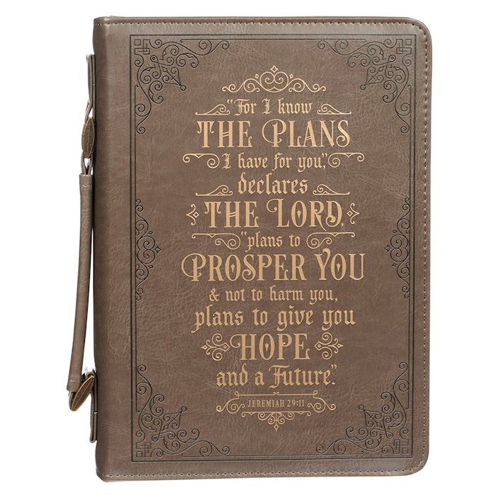 Bible Cover LG Taupe I Know the Plans Jer. 29:11 | SHOPtheWORD
