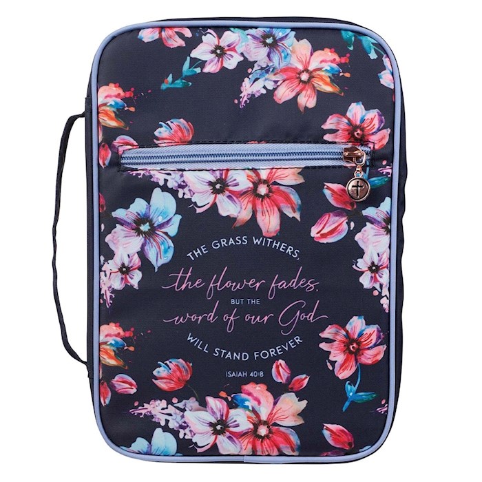 Bible Cover LG Navy The Grass Withers Isaiah 40:8 | SHOPtheWORD