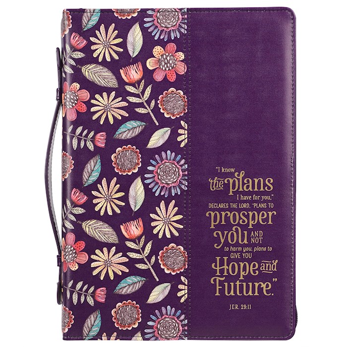 Bible Cover MED Purple Floral I Know the Plans Jer 29:11 | SHOPtheWORD
