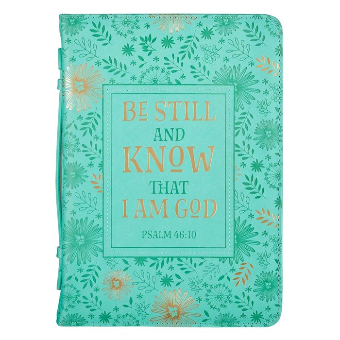 Bible Cover MED Turquoise Be Still and Know Psalm 46:10 | SHOPtheWORD