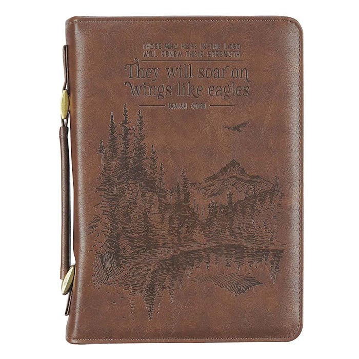 Bible Cover MED Brown Wings Like Eagles Isaiah 40:31 | SHOPtheWORD