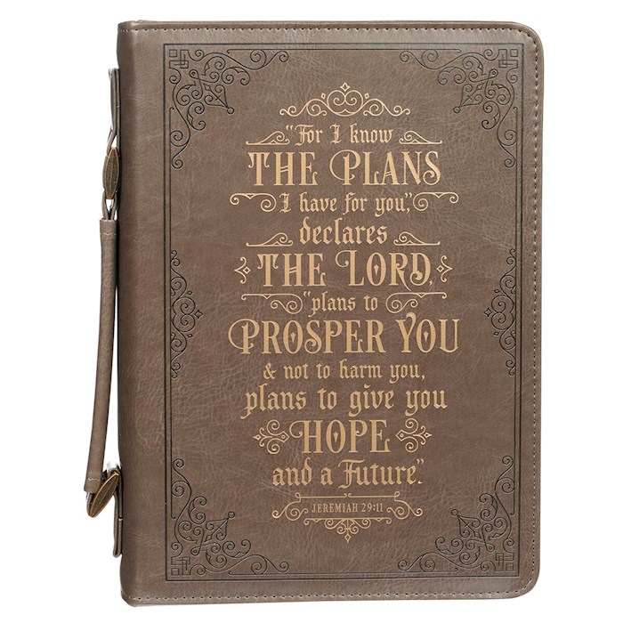 Bible Cover MED Taupe I Know the Plans Jer. 29:11 | SHOPtheWORD