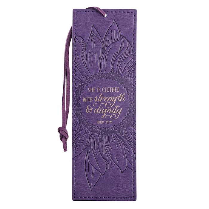 Faux Leather Bookmark She is Clothed Prov. 31:25 | SHOPtheWORD