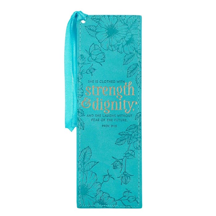 Faux Leather Bookmark She Is Clothed Prov. 31:25 | SHOPtheWORD