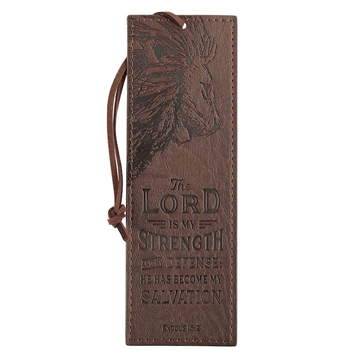 Faux Leather Bookmark The Lord Is My Strength Exodus 15:2 | SHOPtheWORD
