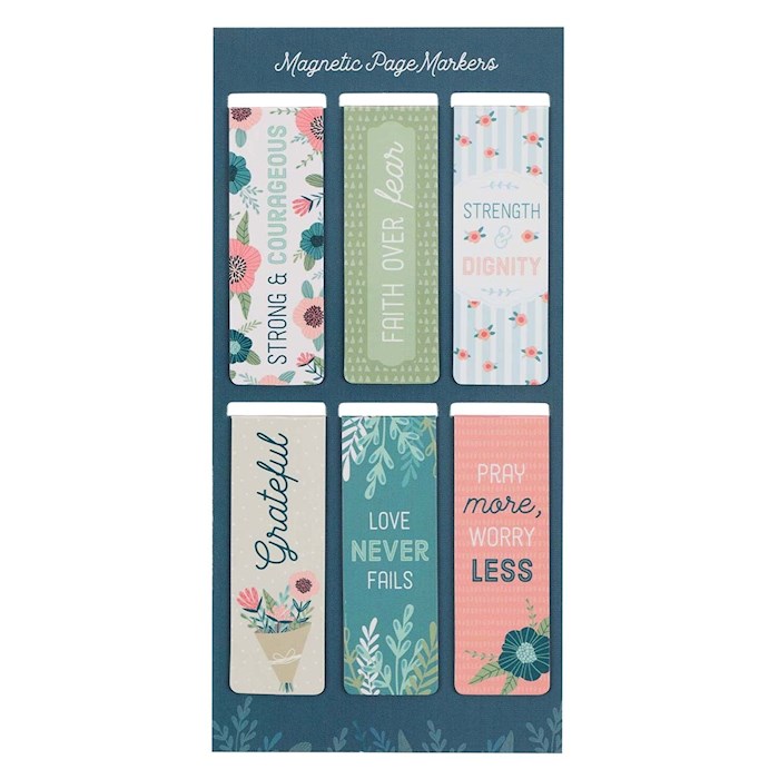 Magnetic Pagemarker Set Floral Garden (Set Of 6) | SHOPtheWORD