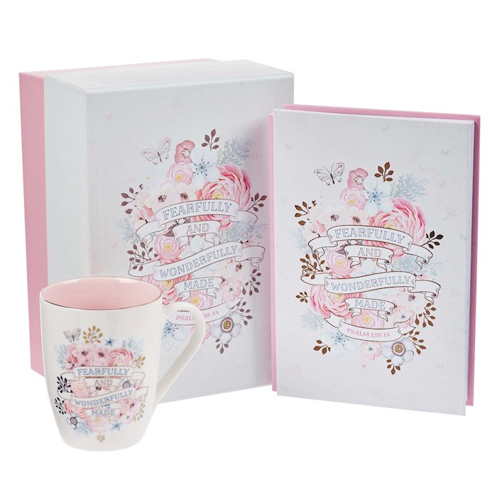 Boxed Gift Set-Fearfully & Wonderfully Made Journal and Mug (GS352) | SHOPtheWORD
