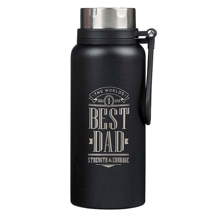 Water Bottle Best Dad Joshua 1:9 (Stainless 34 OZ) | SHOPtheWORD
