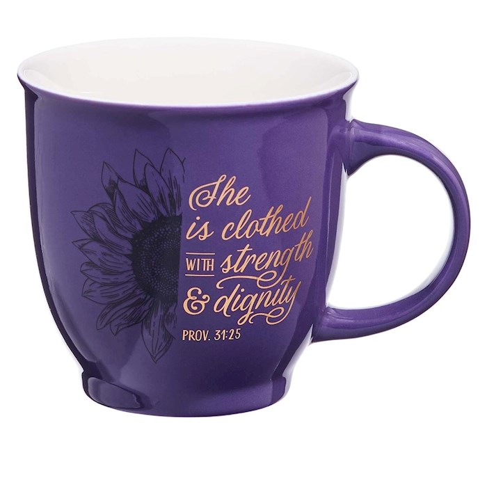Ceramic Mug She is Clothed in Strength Prov. 31:25 | SHOPtheWORD