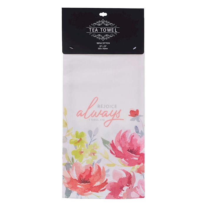 Tea Towel Rejoice Always 1 Thess 5:16 | SHOPtheWORD