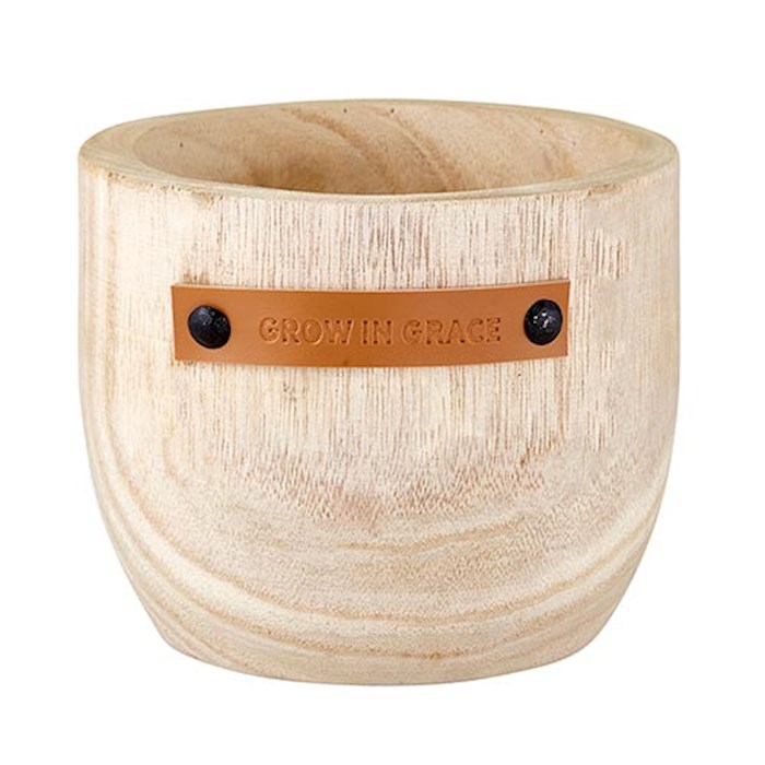 Wood Planter-Grow In Grace-Cream (5.5