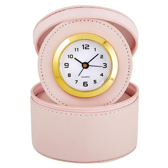 Tabletop Clock w/Alarm-Joyful Life-Blush Pink (3.25