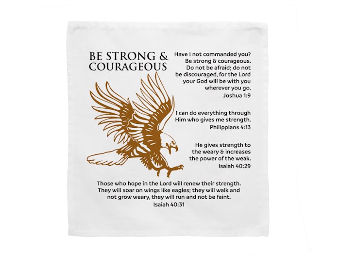 Prayers In My Pocket Cloth-Strong & Courageous (8 x 8) (Pack Of 6) | SHOPtheWORD