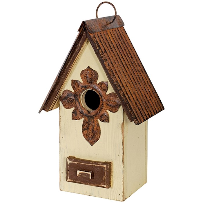 Birdhouse-Brown & White (10 x 6.25 x 4.5) | SHOPtheWORD