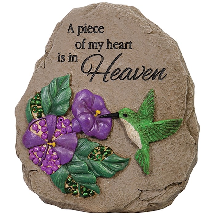 Memorial Message Stone-Beadworks-Heart Is In Heaven (5.5 X 4.5 X 2.5) | SHOPtheWORD