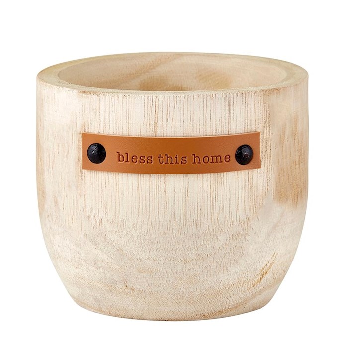 Wood Planter-Bless This Home-Cream (5.5