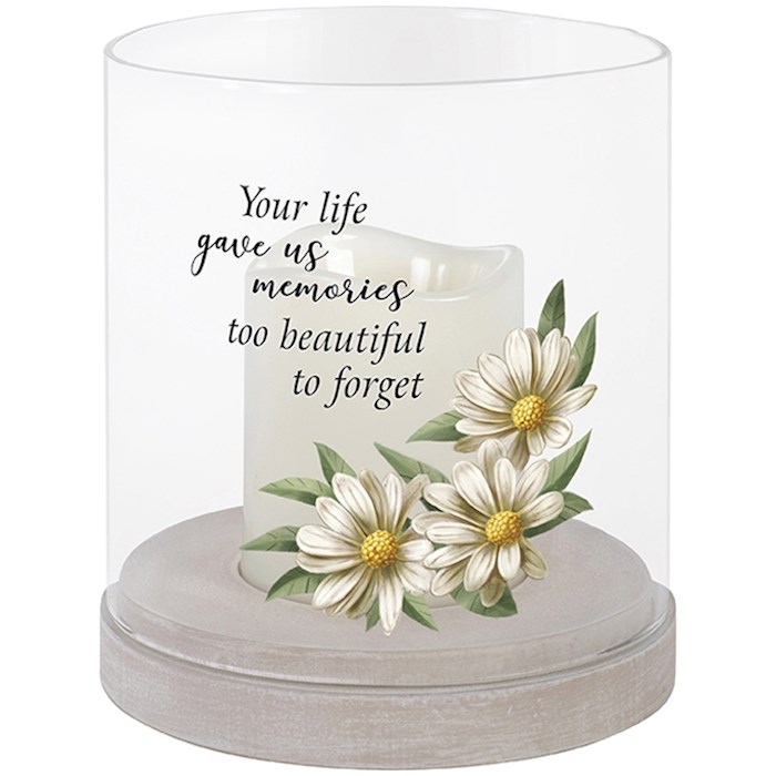 Hurricane Candle-Flameless Flicker-Gave Us Memories w/Timer (7