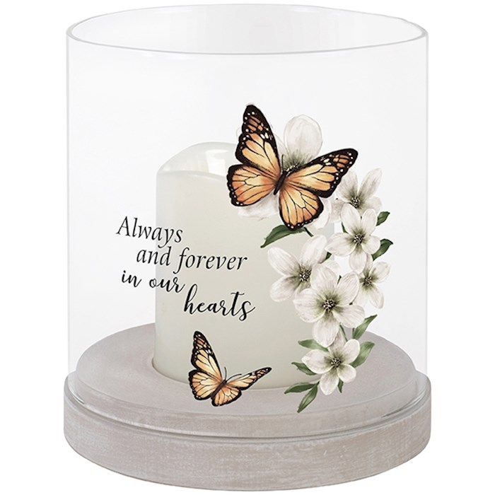 Hurricane Candle-Flameless Flicker-In Our Hearts w/Timer (7
