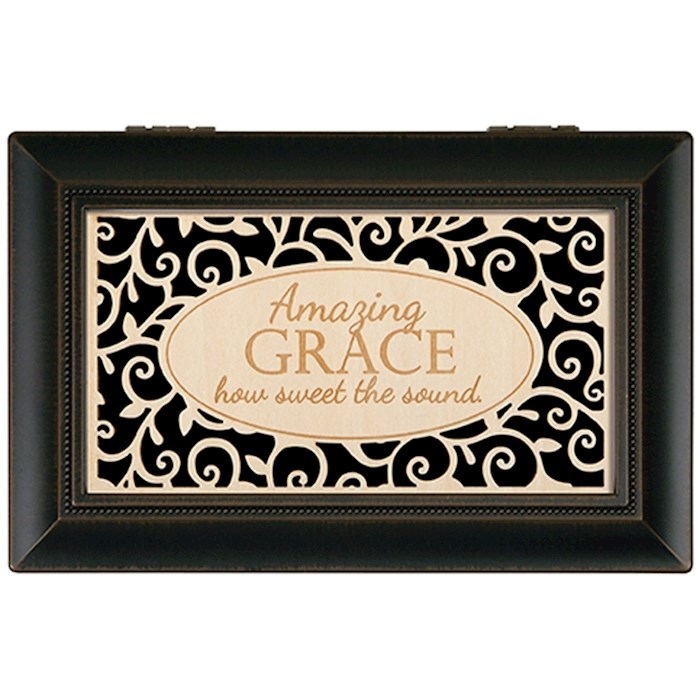 Music Box-Wood Engraved-Amazing Grace (4