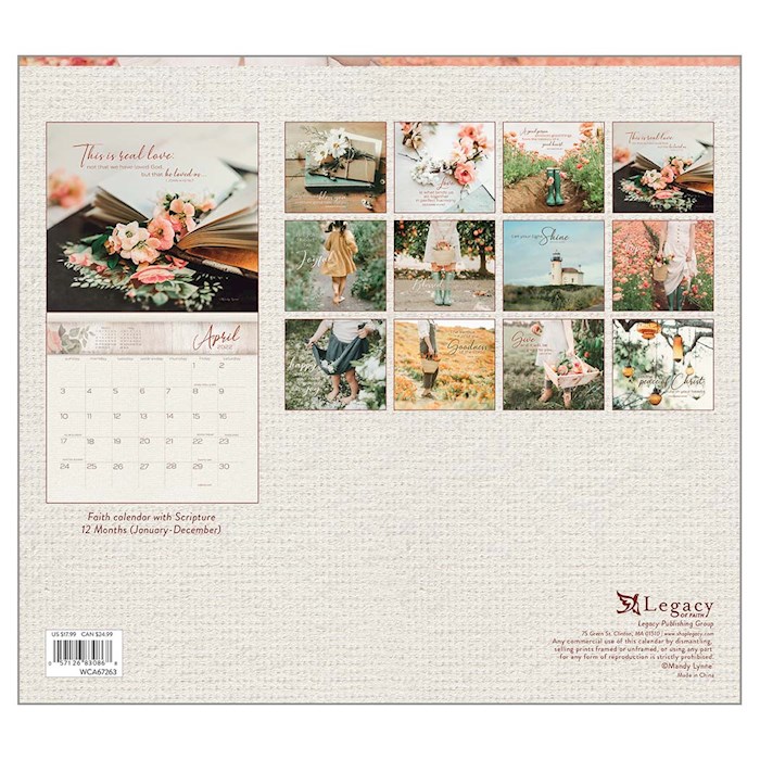 Wall Calendar-2022-Living In The Light w/2 Greeting Cards (13.66