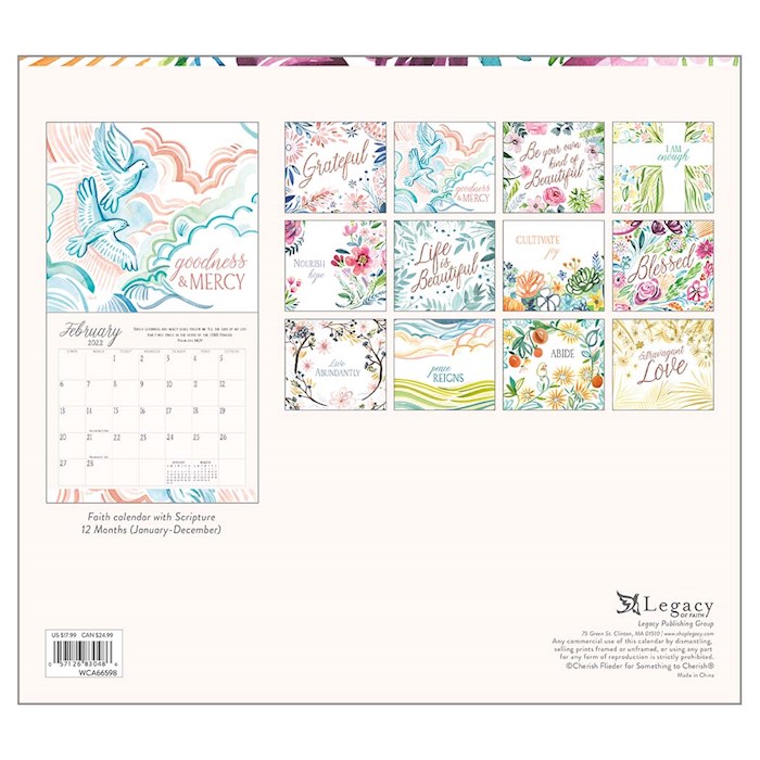 Wall Calendar-2022-Blessed w/2 Greeting Cards (13.66