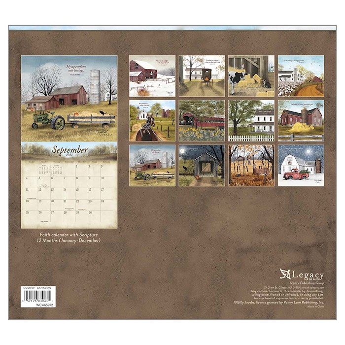 Wall Calendar-2022-Blessings Of Home w/2 Greeting Cards (13.66