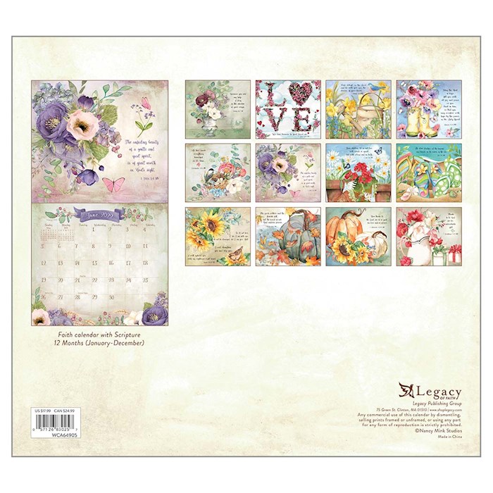 Wall Calendar-2022-Faithful Heart And Home w/2 Greeting Cards (13.66