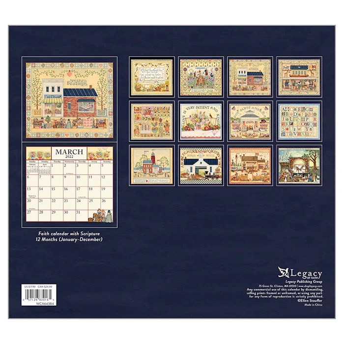 Wall Calendar-2022-Sampler Calendar w/2 Greeting Cards (13.66