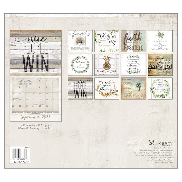 Wall Calendar-2022-Mini-Faith And Family (6.75