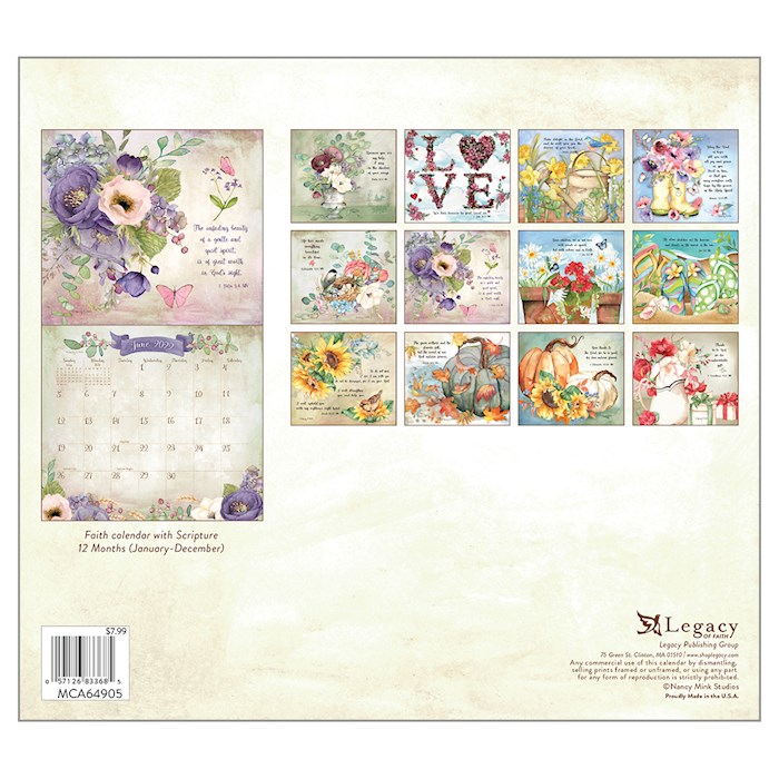 Wall Calendar-2022-Mini-Faithful Heart And Home (6.75
